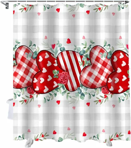 Miniatura 14 de LooPoP Cortina de ducha de Pascua con ganchos, tela impermeable, diseño de flores, zanahoria, conejo, juego de cortinas de ducha para baño, bañeras