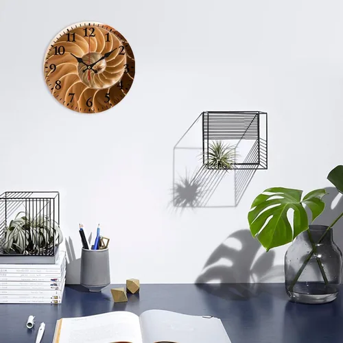 Miniatura 4 de Fibonacci Curve Golden Sección Reloj de pared PVC redondo reloj silencioso sin tictac decorativo para oficina en casa 25cm/9.84in