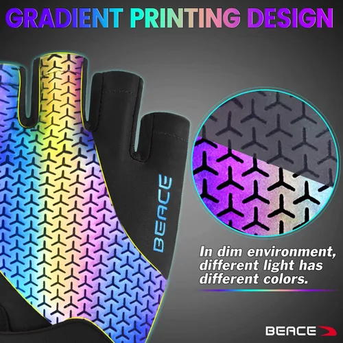 Miniatura 2 de BEACE Guantes de ciclismo, guantes de ciclismo, guantes de ciclismo de medio dedo, guantes de bicicleta de carretera para hombres y mujeres, 0.197