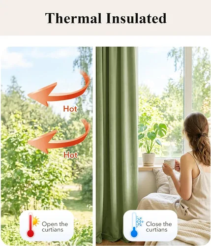 Miniatura 50 de StangH Cortinas de Terciopelo Verde Esmeralda de 96 Pulgadas - Cortinas Opacas de Terciopelo de Lujo Súper Suaves, Elegante Cobertura de Ventana