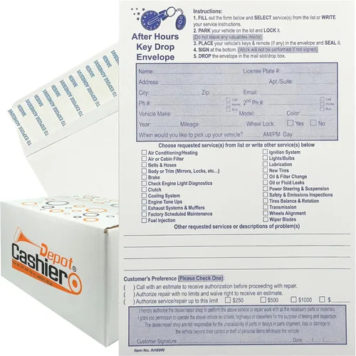 500 cajero Depósito - Sobres para llaves After Hours AH69W, 6 x 9 pulgadas, papel blanco de 28 libras, extremo abierto con despegar y sellar, sobres