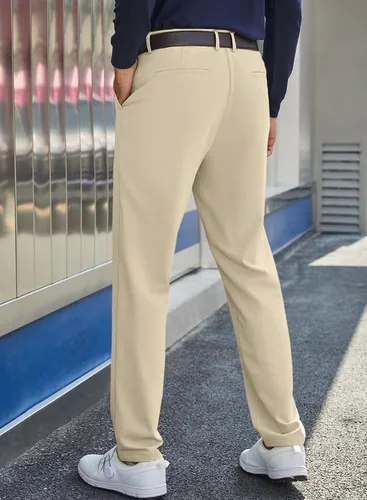 Miniatura 4 de JMIERR Pantalones de golf para hombre, elásticos, ajustados, para correr, viajes, trabajo, pantalones de vestir chinos para hombre