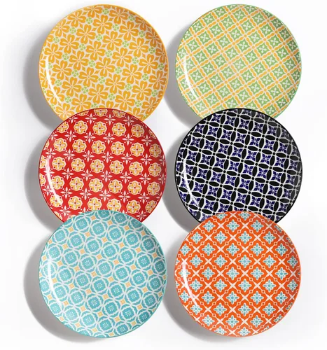 Miniatura 7 de Metahom Platos de cerámica de 10 pulgadas, juego de platos de porcelana azul y blanca, platos para servir pasta, panqueques, carne, ensalada, juego