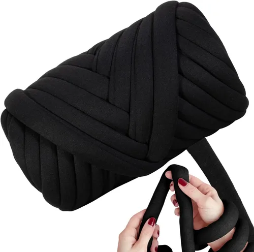 Miniatura 14 de Ultra Suave 1kg (2.2 LBS) Hilo Grueso para Tejer a Mano, Hilo de Tubo de Tela de Terciopelo Luxuoso para Hacer Bolsos, Almohadas, Mantas, Azul Ártico