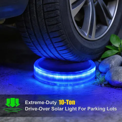Miniatura 6 de YiLaie Luces Solares Azules para Muelle al Aire Libre Impermeables, Luces de Advertencia para Entrada Solares para Embarcaciones (Paquete de 4)