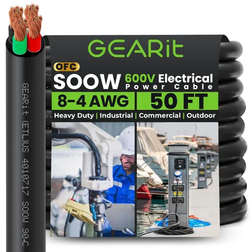 Miniatura 15 de GEARit Cable de alimentación portátil 6/3 6 AWG (100 pies - 3 conductores) SOOW 600V Cable eléctrico de calibre 6 para derivaciones de motor, luces