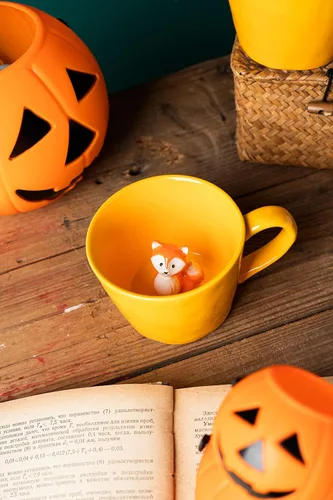 Miniatura 6 de DIHOclub Taza de cerámica de panda con animal 3D oculto, taza de figura de animal de dibujos animados hecha a mano, taza linda, regalo de Navidad