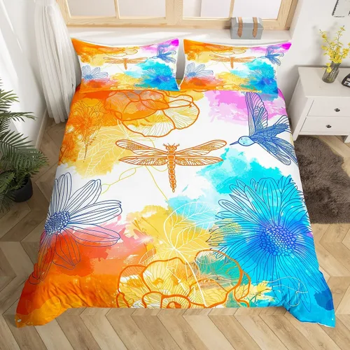 Miniatura 9 de Erosebridal Regalos de libélula para mujeres, funda de edredón de diente de león, mariposa y libélulas, juego de ropa de cama para mujeres y niñas