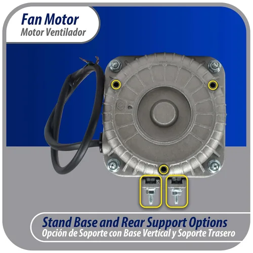 Miniatura 5 de Appli Parts APFM-101E - Motor de condensador y evaporador de refrigeración de 10 W, 115 V, 60 Hz, 0,65 A, 1450 rpm, incluye base y hoja