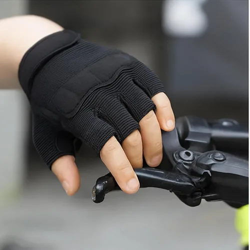 Miniatura 5 de Guantes tácticos de medio dedo para montar en bicicleta, antideslizantes, militares, para entrenamiento al aire libre, ciclismo, camuflaje, guantes