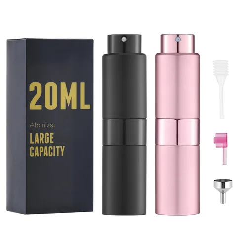 Atomizador de Perfume de 20ml, Botella de Espray de Colonia Vacía, Mini Dispensador de Espray para Viaje (2 Piezas)