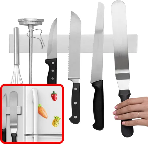 Miniatura 9 de Modern Innovations Portacuchillos magnético de 14 pulgadas para refrigerador, portacuchillos magnéticos para refrigerador o pared de cocina, sin
