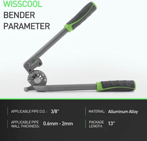 Miniatura 6 de WISSCOOL Doblador de Tubo de 3/8" con Rodillo Tubo Doblador de Tubos 0-180° Herramienta HVAC para Tubos de Cobre, Aluminio, Hierro y Acero