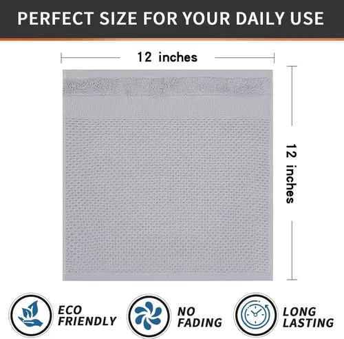 Miniatura 5 de Homaxy Paños de cocina 100% algodón, paquete de 8 – 12 x 12 pulgadas, tejido de gofre, muy suaves y absorbentes, paños de cocina de secado rápido