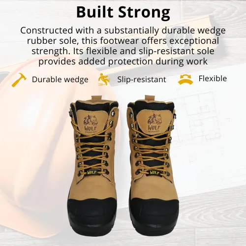 Miniatura 9 de WOLF Work Boot 100% Waterproof Genuine Leather Oil, Impact, Compression & Puncture Resistant Electrical Hazards Non-Slip Sole Padded
