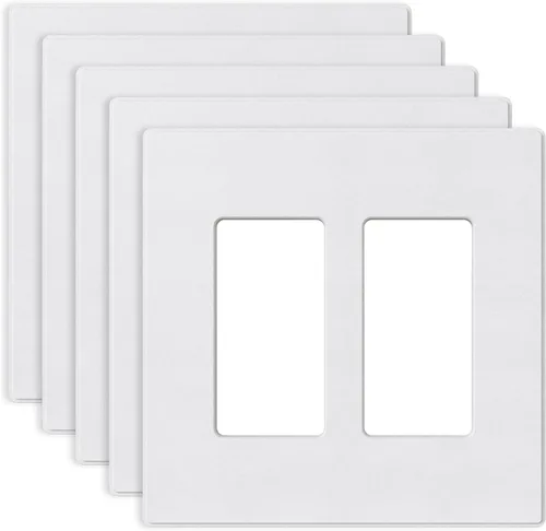 ELEGRP Placas decorativas de pared de 2 segmentos sin tornillos, tamaño mediano, 4.88 pulgadas de alto x 4.94 pulgadas de largo, cubierta frontal