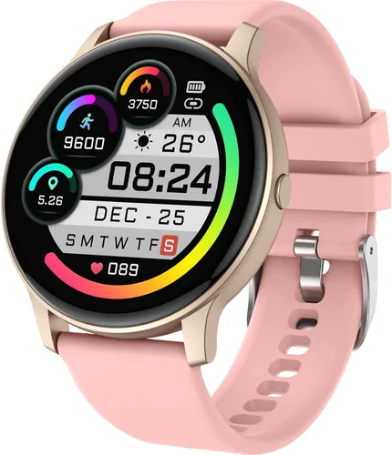 Relojes inteligentes de 1.3 pulgadas para mujer, recordatorio de llamadas y mensajes, reloj inteligente con 24 modos deportivos, frecuencia