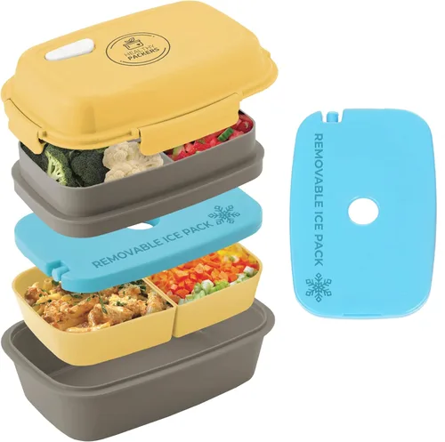 Miniatura 10 de Ultimate Bento Box - Lonchera para niños y adultos con bolsa de hielo extraíble, a prueba de fugas, contenedor de alimentos con múltiples verde