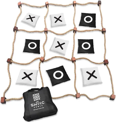 Swooc Games® - Juego gigante de Tic Tac Toe para exteriores (todo tipo de clima) | 3 pies x 3 pies | Configuración instantánea, sin montaje | Juegos