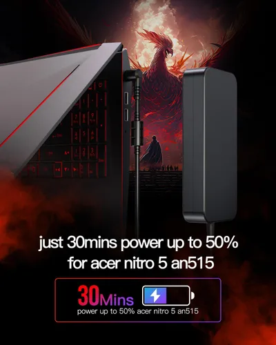 Miniatura 5 de Superer Nuevo cargador delgado de 135 W para portátil Acer Nitro 5 Gaming AN515-54 AN515-55 AN515-53 AN515-51 AN515-43 AN515-44, Nitro V15 V16 V17
