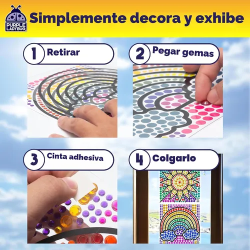 Miniatura 6 de SunGemmers - Kit de atrapasoles para ventana, manualidades de verano para niños, divertido regalo de cumpleaños para niñas de 5 años, regalos Sol