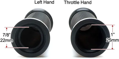 Miniatura 6 de Empuñaduras de mano para motocicleta de 7/8 pulgadas – Universal Gel Rubber CNC Billet Aluminio Manillar Grip con extremo de barra para manillar