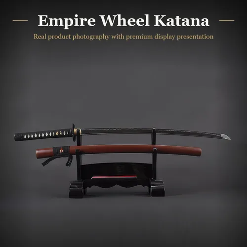 Miniatura 2 de Handmade Sword - Espada Katana Samurai funcional, acero al carbono 1045, templado con calor forjado a mano, espiga completa, afilada, rueda imperio