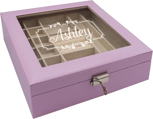 My Personal Memories Joyero, bandeja y organizador personalizado con parte superior de cristal, accesorios personalizados y grabados, regalo para