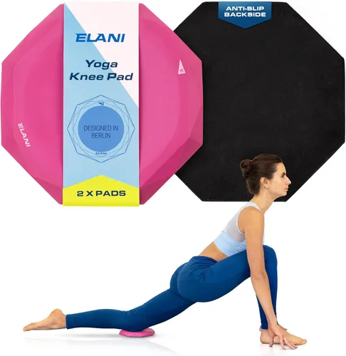 ELANI Rodillera (paquete de 2) – Soporte de pilates extra grueso y cómodo – Jaleas de yoga rosas – almohadilla de rodilla de yoga extra gruesa,