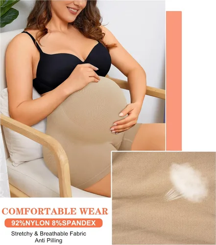 Miniatura 4 de Pantalones cortos de maternidad, ropa interior de maternidad de cintura alta para vestidos de baby shower