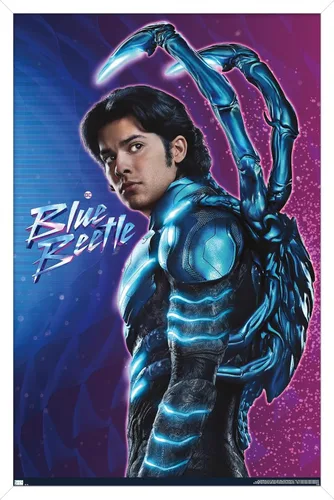 Miniatura 14 de Trends International DC Comics Movie Blue Beetle - Póster de pared de Jaime Reyes, 14.725 x 22.375 pulgadas, versión enmarcada plateada Versión