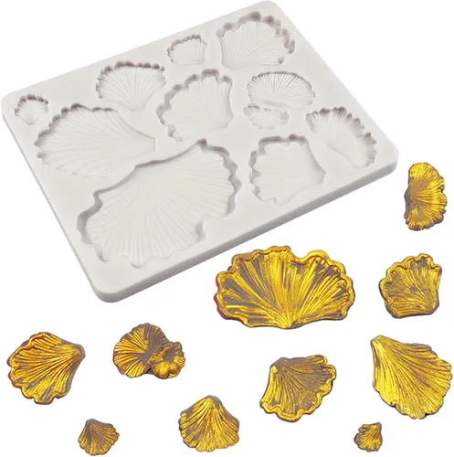 Miniatura 9 de Moldes de fondant de hongos, 2 piezas, hongos de plantas, ginkgo biloba, decoración de tartas, moldes de silicona, para dulces, chocolate, flores