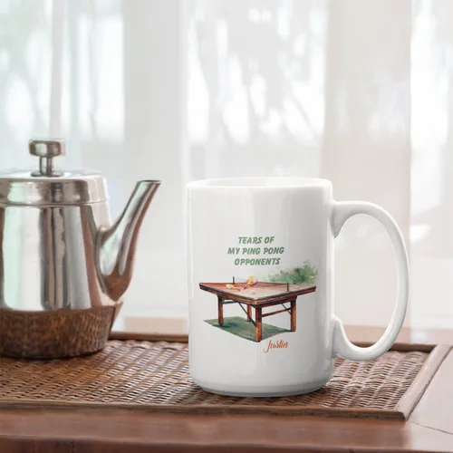 Miniatura 5 de Taza de tenis de mesa, Taza personalizada de la pelota de ping pong con el nombre, Taza de café de tenis de mesa personalizada, Taza del amante