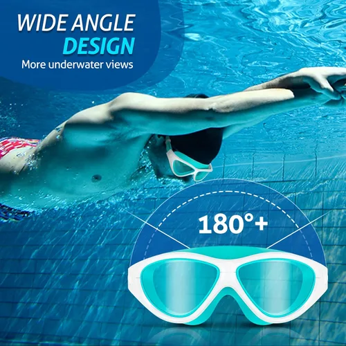 Miniatura 5 de portzon Gafas de natación antiniebla, transparentes, sin fugas, color verde cristal, talla única verde azulado