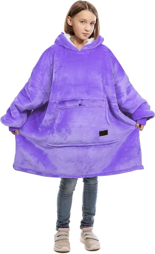 Miniatura 12 de Catalonia Sudadera tipo manta con capucha para niños, sudadera de sherpa extragrande para adolescentes jóvenes, idea de regalo Perro- Niños