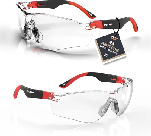 Miniatura 14 de DEX FIT Gafas de seguridad SG210N – Antivaho y resistentes a los arañazos Z87.1 protección ocular, patillas ajustables y agarre antideslizante