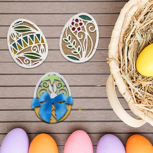 Miniatura 5 de 4 troqueles de corte de huevos de Pascua para suministros de fabricación de tarjetas, decoración de plantillas de plantillas de plantillas