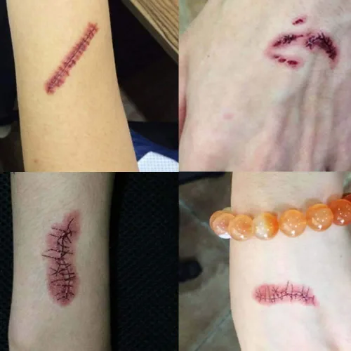 Miniatura 3 de Tatuajes de Halloween, 30 hojas de tatuaje temporal, tatuajes realistas de Halloween, cicatrices de zombies, tatuajes falsos sangrantes para heridas