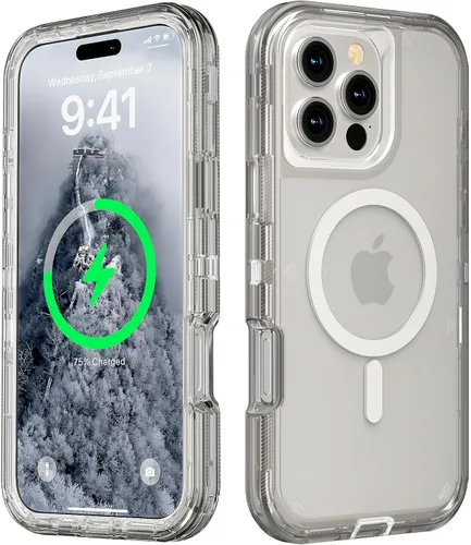 Miniatura 19 de Follaroma para iPhone 17 Pro Max, Funda Compatible con MagSafe, Funda Magnética Transparente de Doble Capa, Funda Resistente Anti-Caída y a Prueba