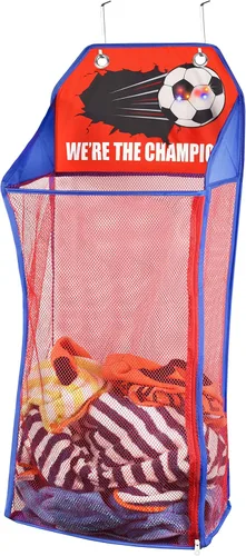 Miniatura 8 de Store & Score Cesta de Ropa Colgante para Puerta de Malla Plegable con Luces LED de Baloncesto Divertido para Niños que se Ilumina, Baúl