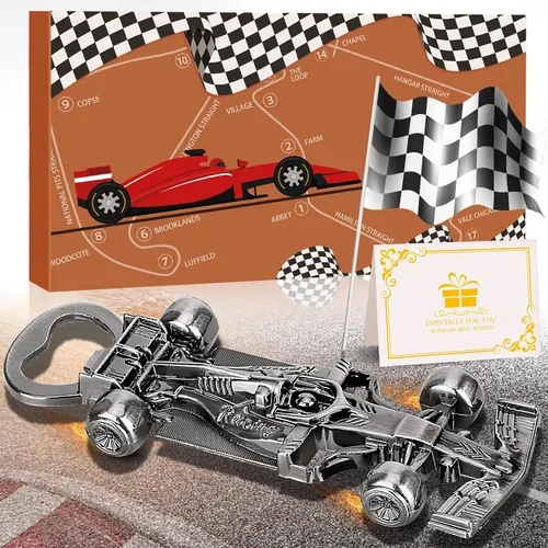 Regalos de autos de carreras para hombres y mujeres, abrebotellas de coche de carreras, regalos únicos de carreras para hombres, él, papá, novio,