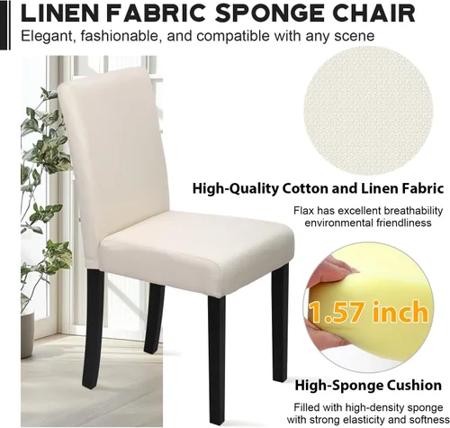 Miniatura 4 de Sillas de comedor de estilo urbano, de piel y con patas de madera maciza, 76.2 cm, 4