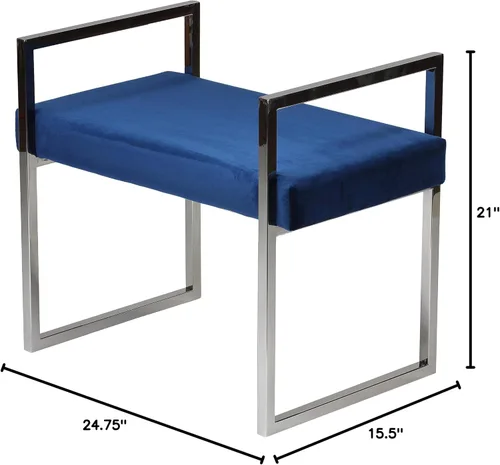 Miniatura 3 de Cortesi Home Anna Bench Ottoman, 24 pulgadas, azul
