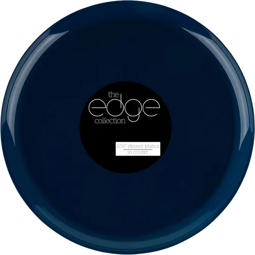 Miniatura 21 de [30 unidades de 8.6 pulgadas] Platos de fiesta de plástico azul oscuro Colección Edge Collection Premium pesado elegante vajilla desechable