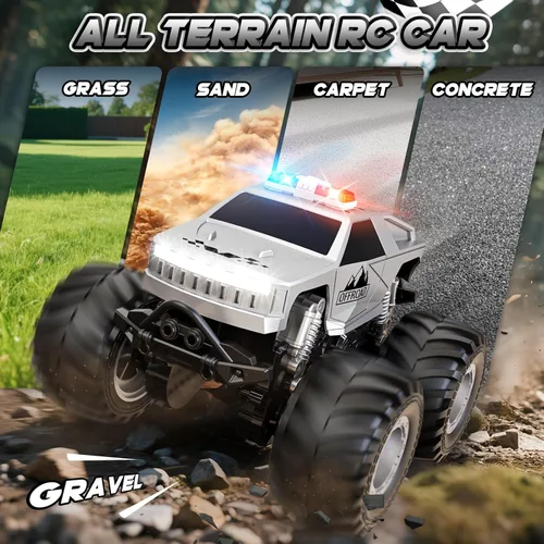 Miniatura 4 de Auto de control remoto, camión de control remoto todo terreno, autos RC con giros de 360 grados, auto de juguete estilo pickup con luz, camión RC