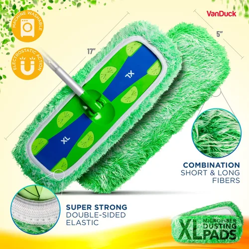 Miniatura 3 de VanDuck Almohadillas para trapeador de polvo XL compatibles con Swiffer XL (paquete de 2) – Recambios de almohadillas secas extra grandes – Fundas
