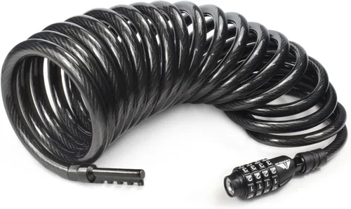 Miniatura 9 de MARQUE Cable de bloqueo de bicicleta de combinación de 3/8 pulgadas (5 pies, 10 pies, 15 pies, 25 pies) de bloqueo de combinación reiniciable, cable