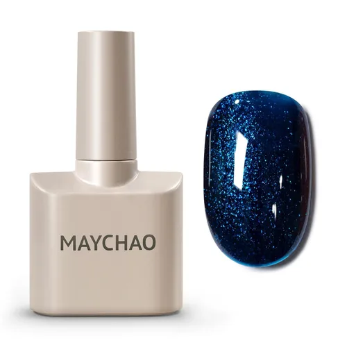 Miniatura 19 de MAYCHAO Esmalte de uñas de gel con purpurina de oro rosa de 0.5 fl oz, 1 esmalte de gel de oro rosa brillante, esmalte de uñas LED UV, arte de uñas