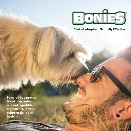 Miniatura 2 de Bonies Aliento natural y fórmula dental de tamaño mini, un solo hueso, ingredientes naturales, aliento fresco, limpia los dientes, baja en calorías