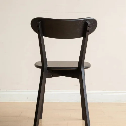 Miniatura 6 de Sillas de comedor 100% de roble macizo, silla de comedor moderna de mediados de siglo con respaldo curvo, silla de madera de grado FAS, fabricada